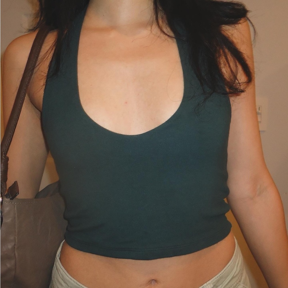Brandy Melville Green Halter Top